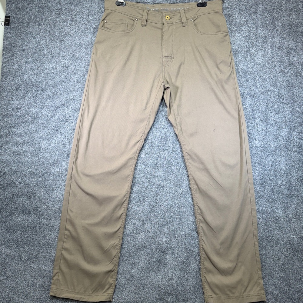 Prana Zion Slim Fit Pants Mens 33x32 Brown Stretch Hiking Outdoor 5-Pocket